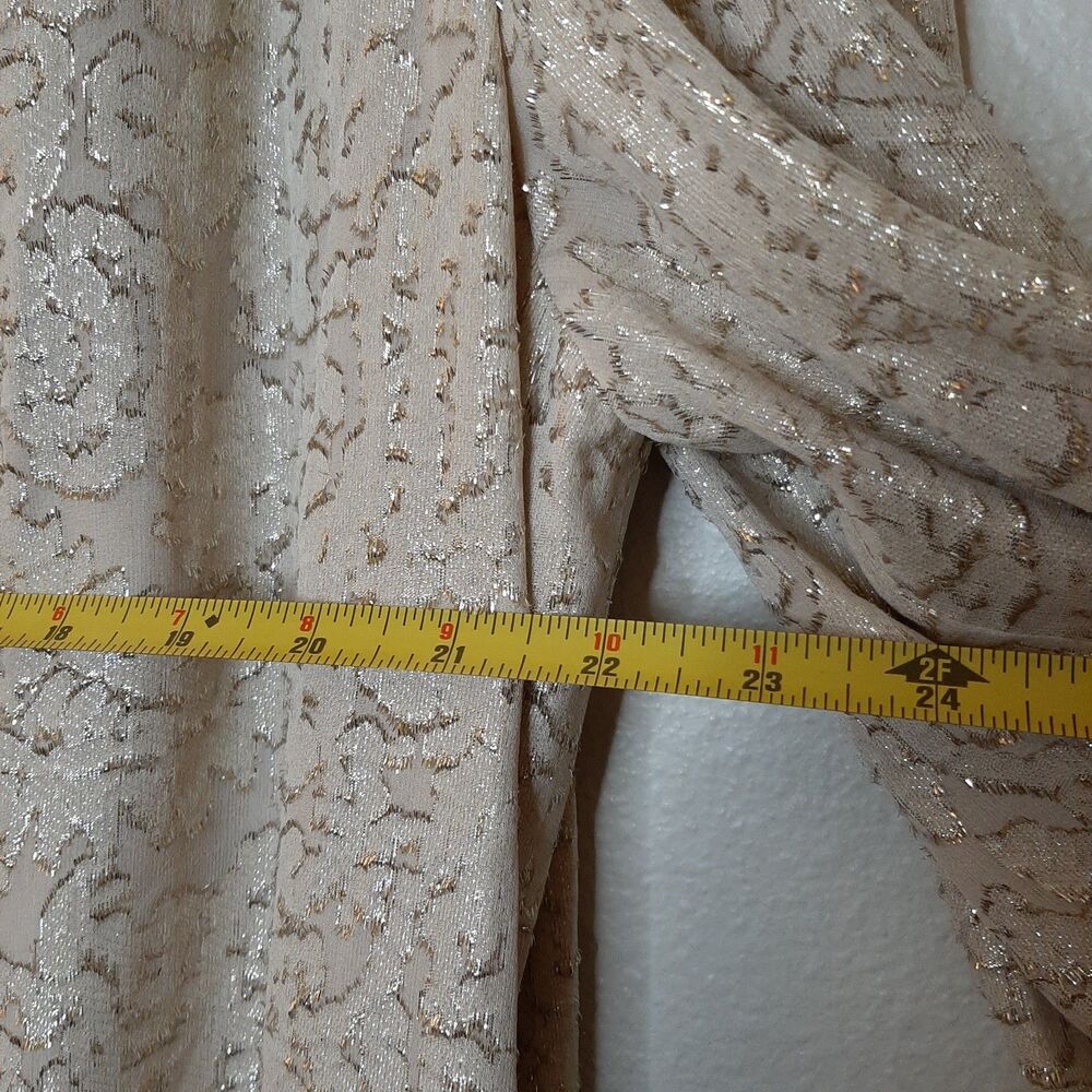 NEW Elizabeth & James Dress Beige Women Size 6 Sparkle Shift Dress LS $425 Silk - Picture 3 of 13